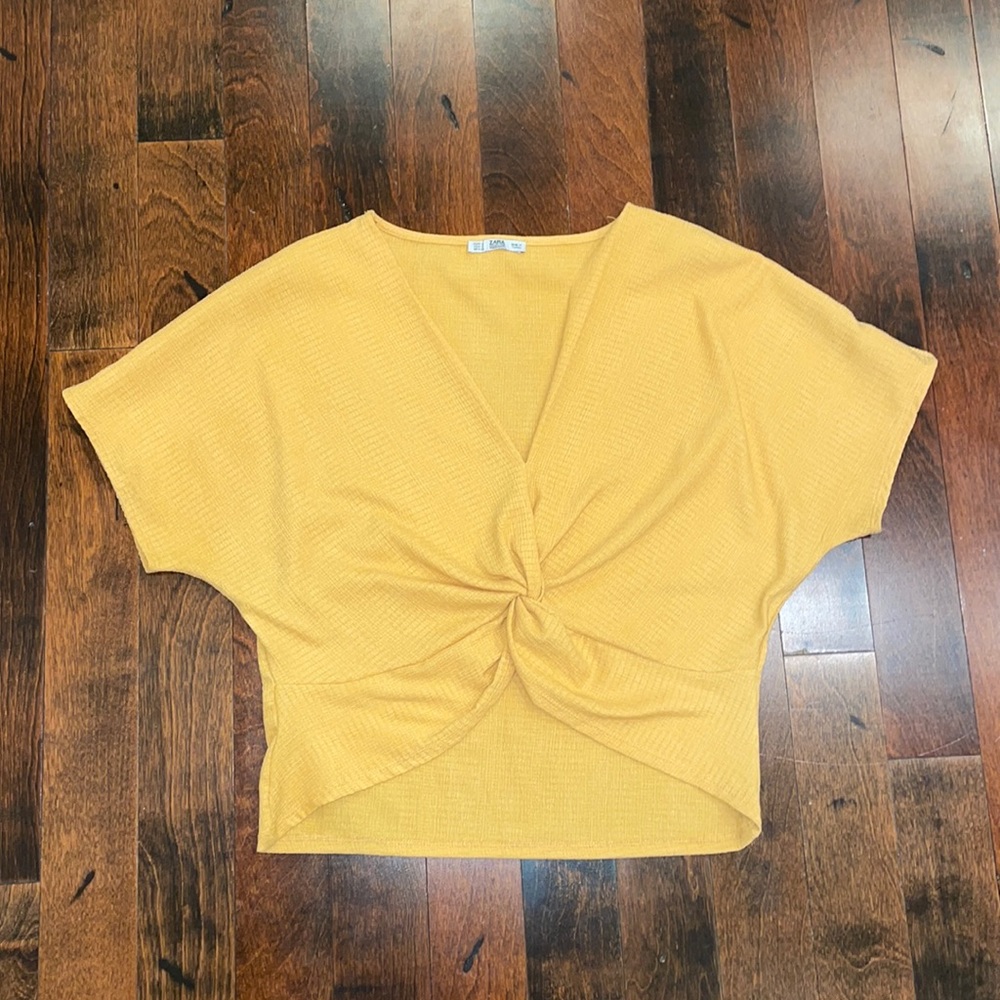 Zara yellow/gold twist front top small